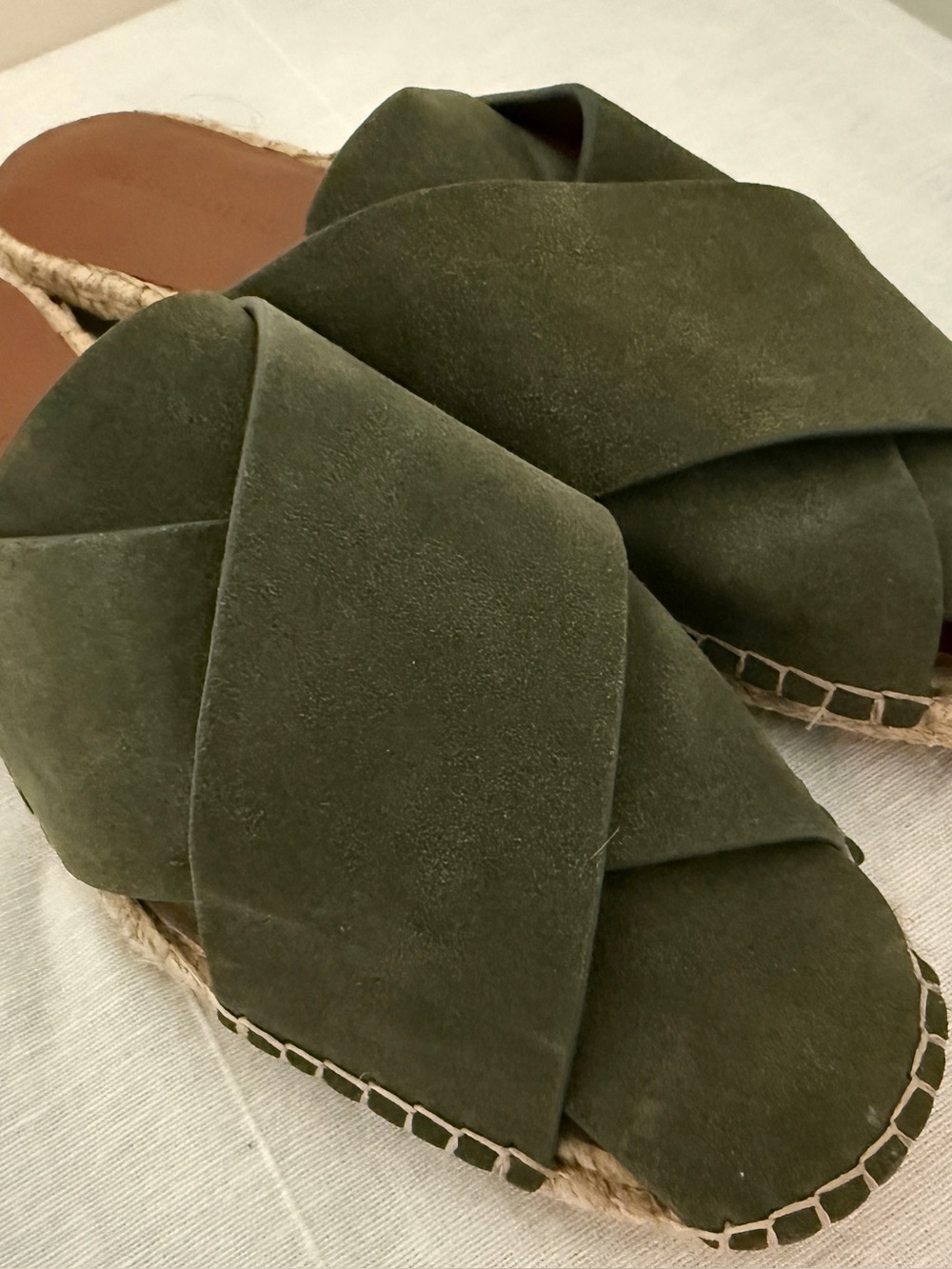 Aerosols Halley Espadrille Mule Slide Sandal Olive Green 8.5 NWOB